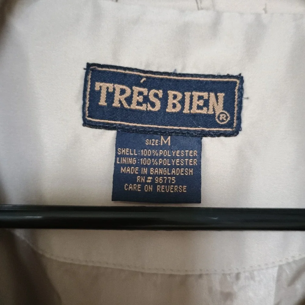 Tres Bien Polyester Tan Collared‎ Pullover 1/4 Zip Golf Jacket Size M Bethel Inn